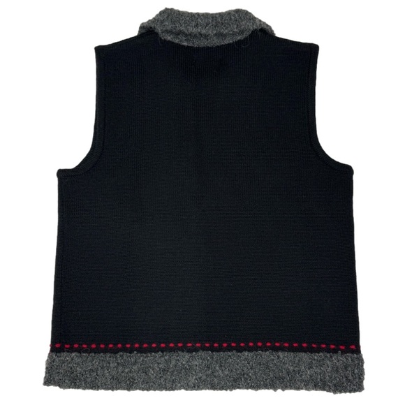 SUSAN BRISTOL Wool/Alpaca Knit Blend Embroidered Detailed Zip-Up Vest - Picture 2 of 9